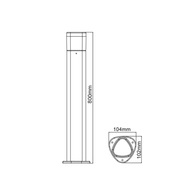 LED SMD POST LUMINAIRE 7W 410LM 340° 230V AC 3.000K DARK GREY CRI80 IP54 30.000HRS / LG3703G-800 3