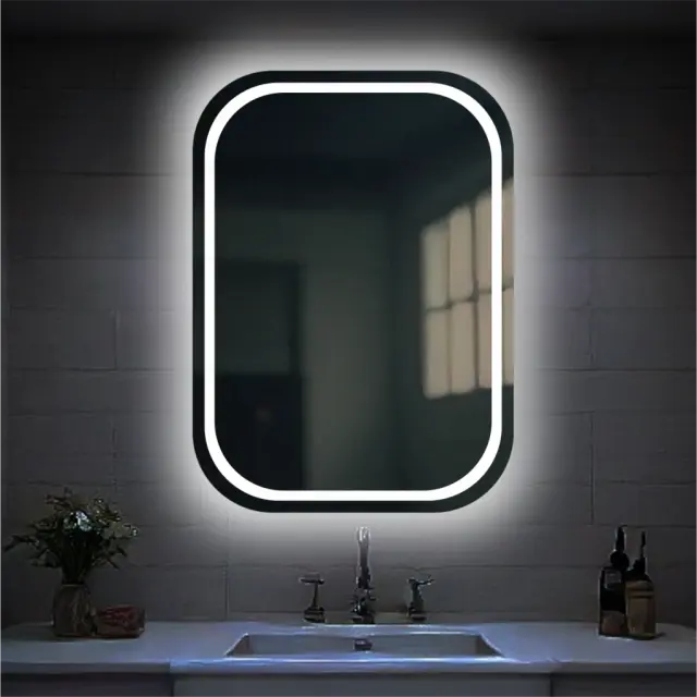 Stewehome LED Καθρέφτης με Ματ Σχέδιο Λέιζερ 80x110 cm 2