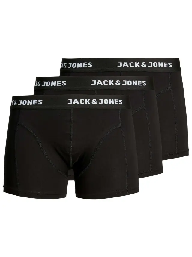 JACANTHONY TRUNKS 3 PACK BLACK Black