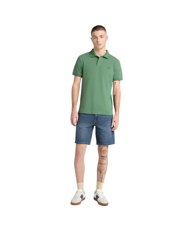 Timberland - Ανδρικό Κοντομάνικο T-shirt Polo Slim Fit Mε Λογότυπο Oyster River TB0A2BS1-A6Z Πράσινο - XL 2