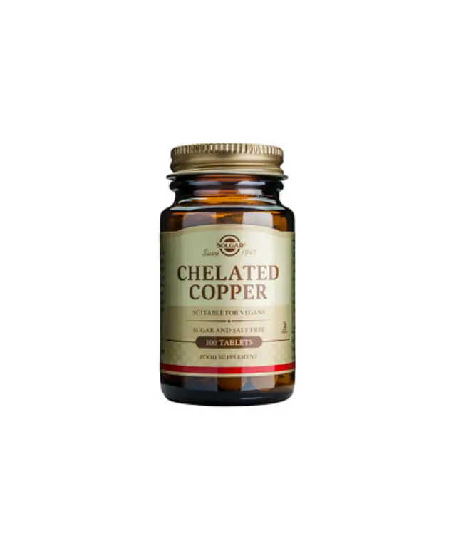 Solgar Chelated Copper 2.5mg Συμπλήρωμα Διατροφής με Χαλκό για την Ομαλή Λειτουργία του Νευρικού Συστήματος, 100tabs