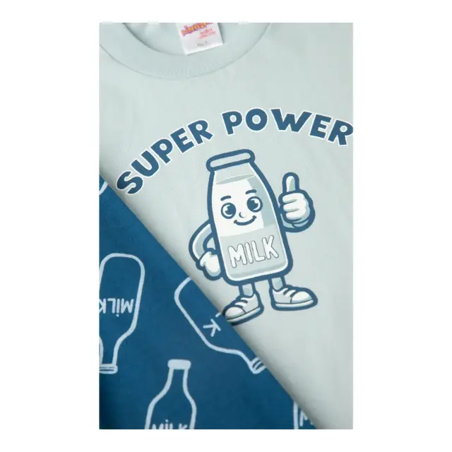 Minerva Βρεφική Πυτζάμα Αγόρι Milk, Χρώμα Σιέλ 2