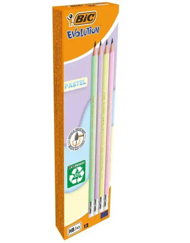 Μολύβι Bic Evolution Pastel Με Γόμα B12 HB/2 (Διάφορα Χρώματα)/ 718306 (Bic)