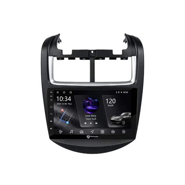 VenCore Οθόνη Multimedia Android 15 9" PX5S Octa-Core 2GB/32GB IPS με Πρόσοψη, CarPlay, Android Auto και Υποστήριξη Κάμερας 360° για Chevrolet Aveo 2006-2017 – Μαύρη (3236-10005-0050B) 2