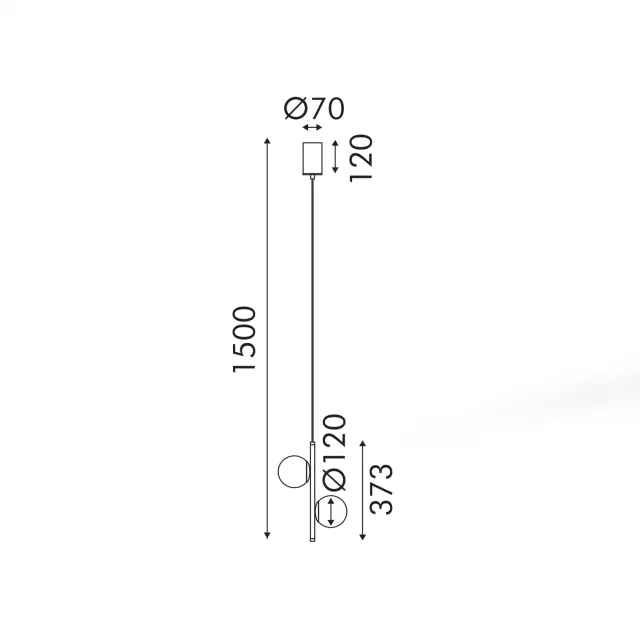 Κρεμαστό Φωτιστικό LED ACA Ball OKN96162BK Αμμώδες Μαύρο 10W 3000K 1100lm / OKN96162BK 3