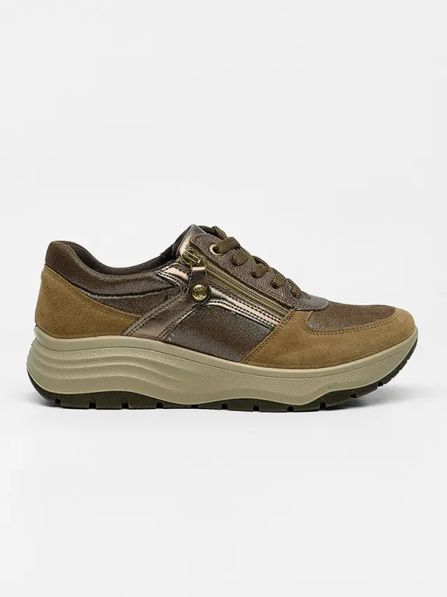 Imac Sneakers Γυναικείο δέρμα/δέρμα Nubuck Καφέ IMA/856870 FANGO 3
