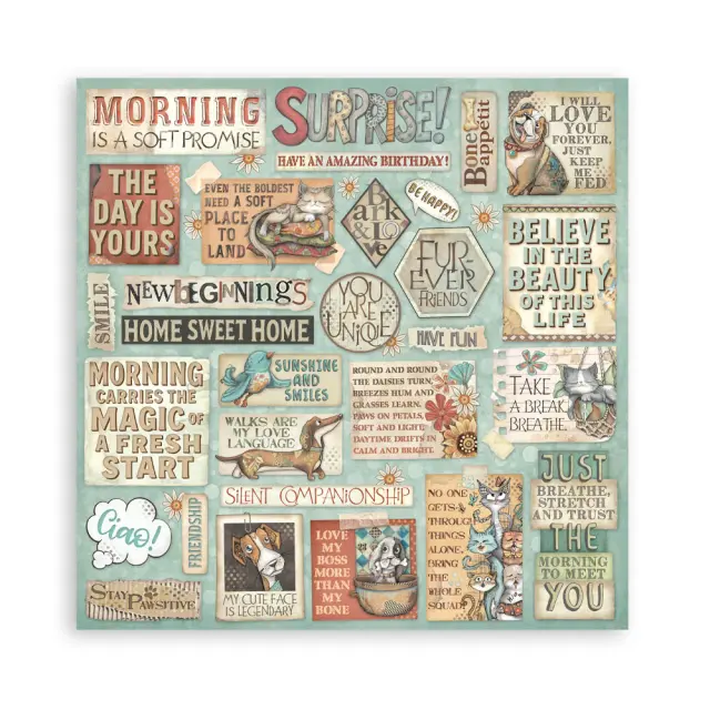 Χαρτιά scrapbooking 10τεμ, 30.5×30.5cm Stamperia, Furry Friends 2
