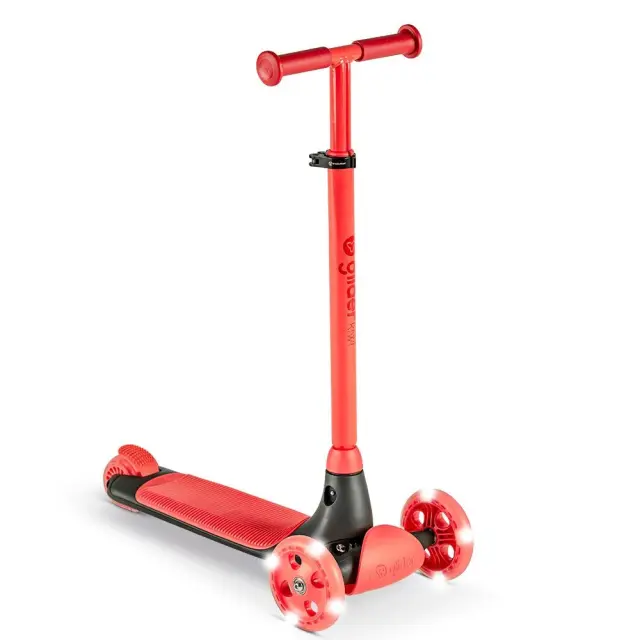 Yvolution Y Glider Kiwi Scooter - Κόκκινο παιδικό πατίνι με led ροδάκια