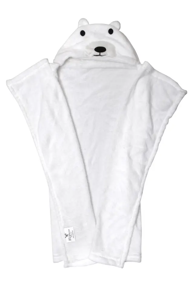Κουβέρτα Αγκαλιάς 76Χ100 Fleece Με Κουκούλα Viopros 85 Λευκό