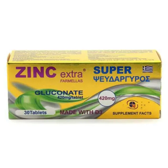 Medichrom Zinc Extra Super Gluconate 420mg 30 ταμπλέτες