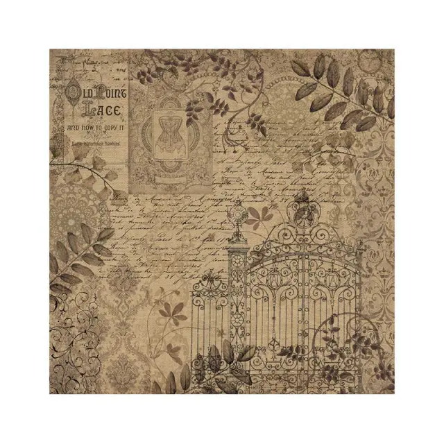 Τυπωμένο ύφασμα Stamperia, 30x30cm, 4 τεμ, Old Lace 3