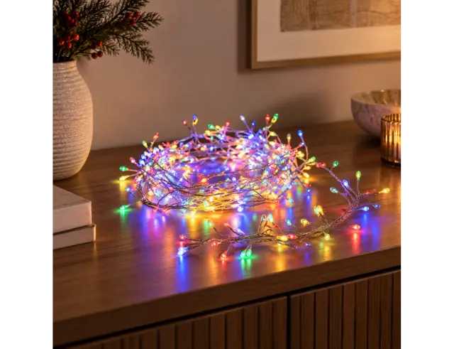 Deco 100 Φωτάκια MicroLED - 1 Μέτρο + 0.5 Μέτρα σύνδεσης , Πυκνή Διάταξη, Ασημί συρμάτινο καλώδιο - Πολύχρωμο AX8717400
