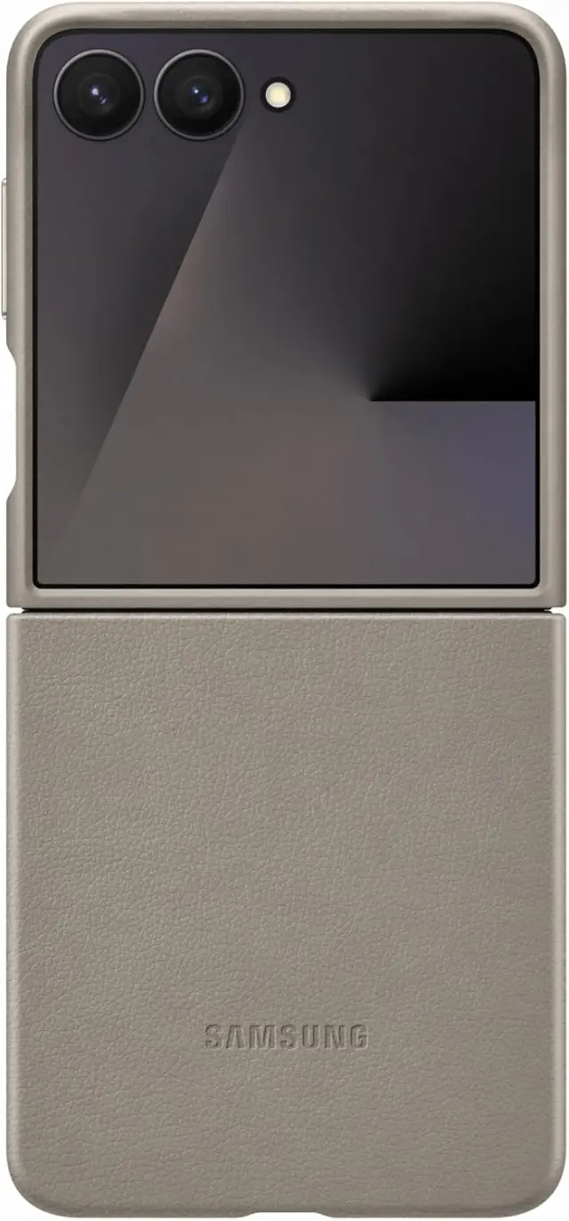 Samsung Kindsuit Case EF-VF766 for Galaxy Z Flip7, Smartphone Cover, Protective Case, Leather Look, Scratch-Resistant, Taupe 3