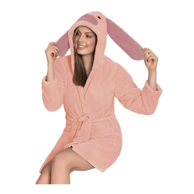 FMS Γυναικεία Ρόμπα Fleece Rabbit, Χρώμα Σομόν