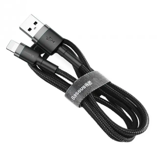 Καλώδιο Σύνδεσης USB 2.0 Baseus Cafule USB A σε Lightning 12W 2.4A 1m Μαύρο-Γκρι N67270