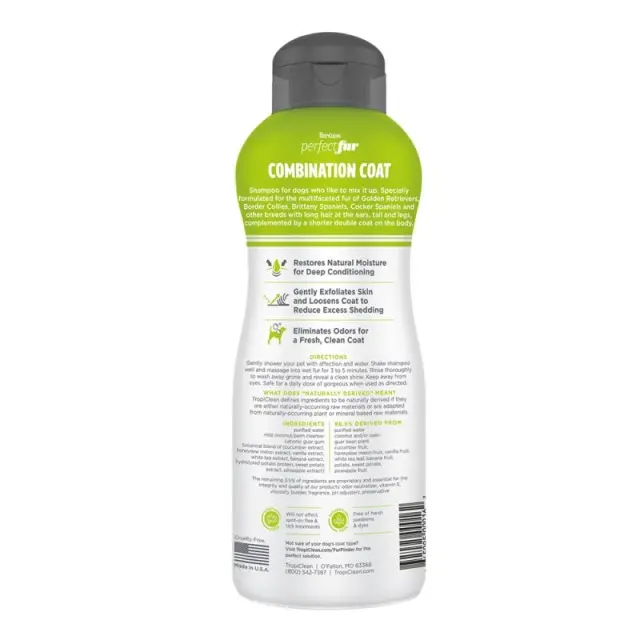 Tropiclean Perfect Fur Combination Coat Σαμπουάν Σκύλου 473ml Μονόχρωμο 2
