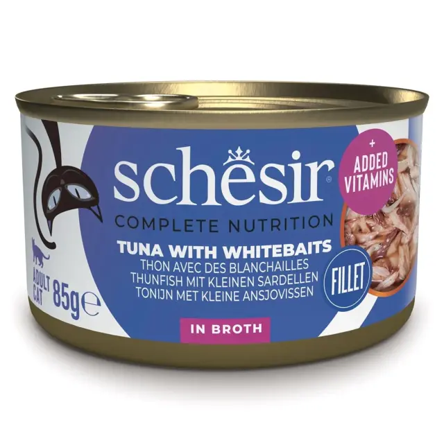 SCHESIR in cooking water Tuna with whitebait - wet cat food - 85 g