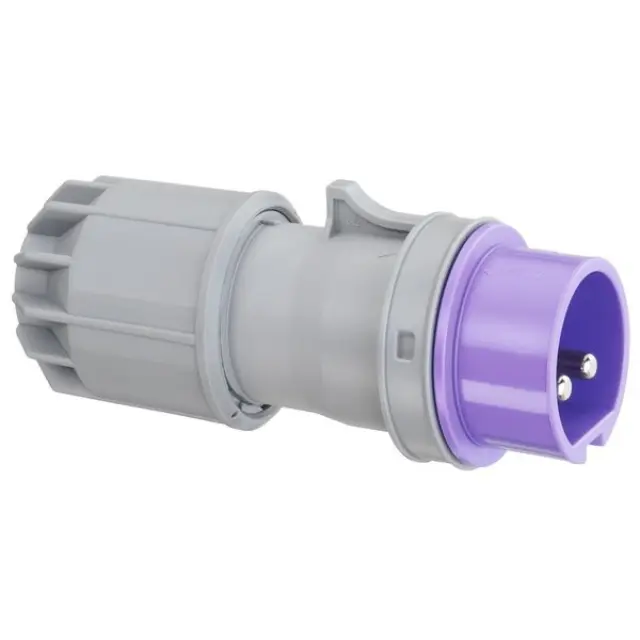 CEE plug, IP44, 16A, 2-pole, 42V, 12h, white