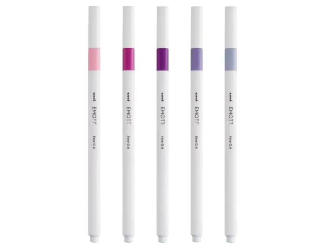 Μαρκαδόροι Σχεδίου Uni-Ball Floral Emott με πάχος μύτης 0.4mm - 5 τεμάχιαEMOTT 5P SET FLORAL COLOURS 2