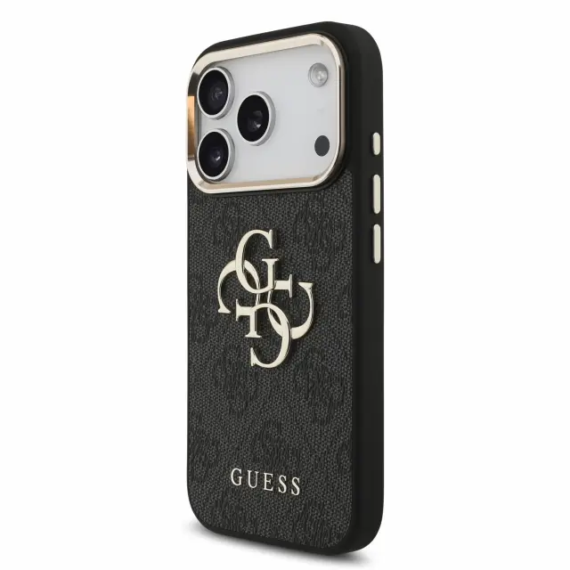 Guess PU 4G Metal Logo Strap Case for iPhone 18 Pro Black 3