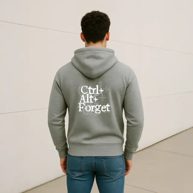 Φούτερ Noshame® Γκρι με κουκούλα και τύπωμα Forget - 522514 - XXL