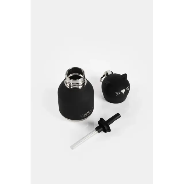 ASOBU Μίνι Παγούρι Ανοξείδωτο Bestie - Black Cat 200 ml 3