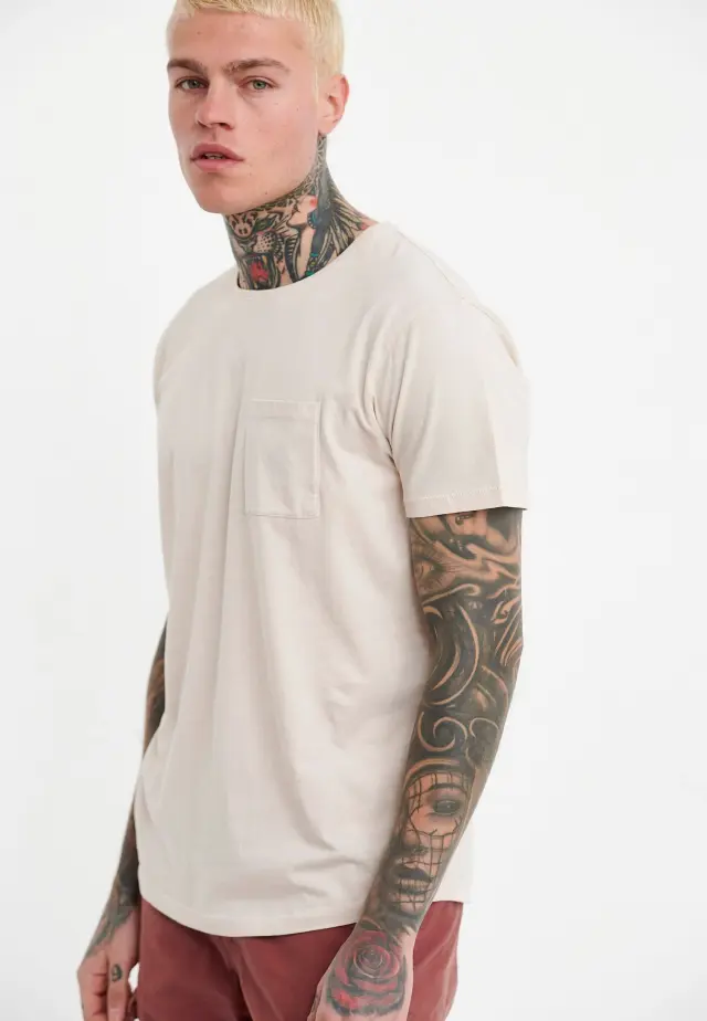 Funky Buddha Loose fit t-shirt Ivory FBM005-012-04 - 2XL 2
