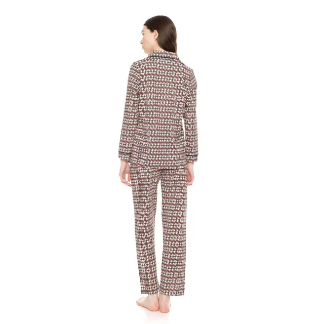 Γυναικεία πυτζάμα κουμπωτή Forest Green Geo W1559 Τύπος Pink Label 3