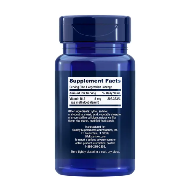 Life Extension Vitamin B12 Methylcobalamin 5 mg 2