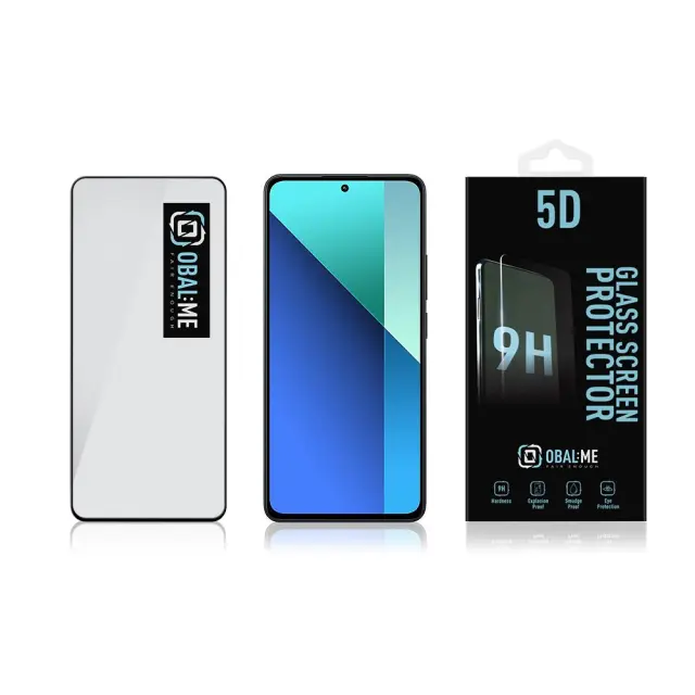 OBAL:ME 5D Glass Screen Protector for Xiaomi Redmi Note 13 4G/5G Black 3