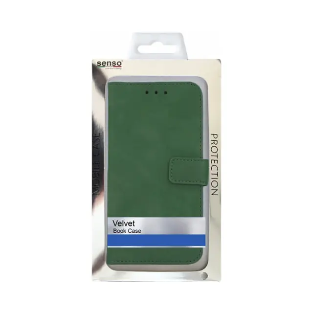 Θήκη Βιβλίο Δερματίνης Senso Velvet Book Case Για Apple iPhone 17 Πράσινη 2