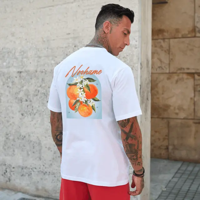T-shirt Noshame® Oversized Λευκό με τύπωμα - 142697 - XXL