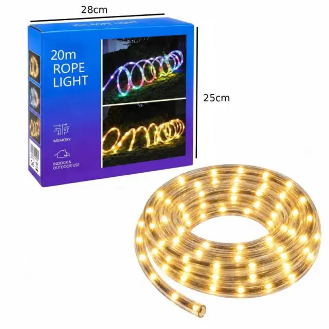 Φωτοσωλήνας LED 20m με Θερμό Φως – LED Rope Light 082381 3