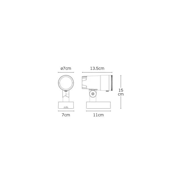 Olei Φωτιστικό Led τοίχου κινητό 3000K 9W 50° IP65 ø7x13.5x15cm ανθρακί 3