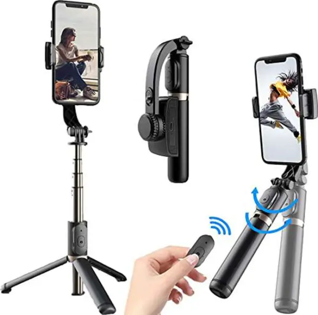 Selfie stick τρίποδο κινητού σταθεροποιητής με Bluetooth Μαύρο Q08 3