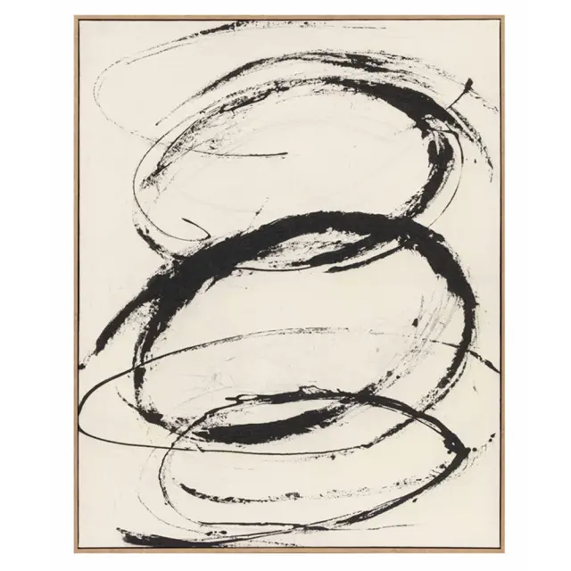 Πίνακας σε ύφασμα μπεζ-μαύρο 100x80x3,8cm Espiel YFA107
