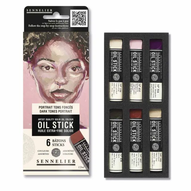 Sennelier Σετ Λάδια σε Στικ Μίνι 12ml - 6 Dark Portrait Colors