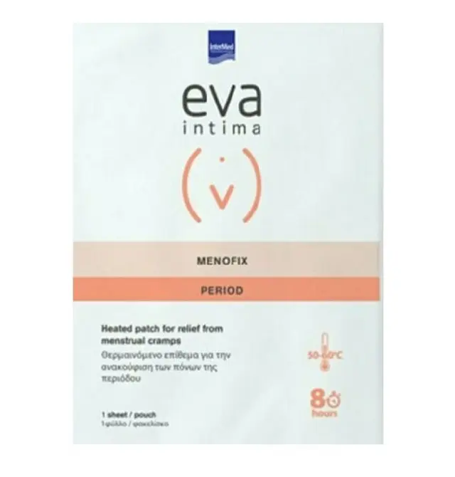 Intermed Eva Intima Menofix Period Patch Αυτοκόλλητο Θερμαινόμενο Επίθεμα για την Ανακούφιση των Πόνων Περιόδου, 1τεμ