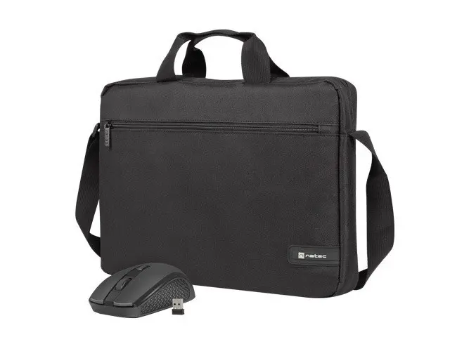 Natec Τσάντα Laptop Wallaroo 2 15.6" & Wireless Mouse Black (NTO-2051)