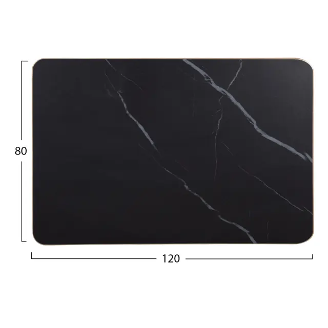 ΕΠΙΦΑΝΕΙΑ ΤΡΑΠΕΖΙΟΥ SINTERED STONE HM6656.13 BLACK MARBLE-ΠΛΑΙΣΙΟ ALU ΧΡΥΣΟ 120x80εκ. 2