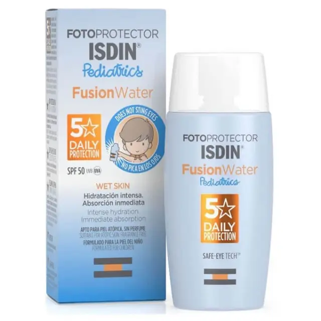 Isdin Fotoprotector Pediatrics Fusion Water Wet Skin SPF50 Αντηλιακό Προσώπου για Παιδιά με Βάση το Νερό 50ml 2