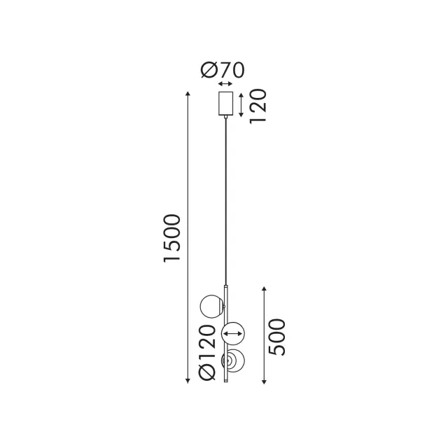 Κρεμαστό Φωτιστικό LED ACA Ball OKN96163BK Αμμώδες Μαύρο 15W 3000K 1650lm / OKN96163BK 2