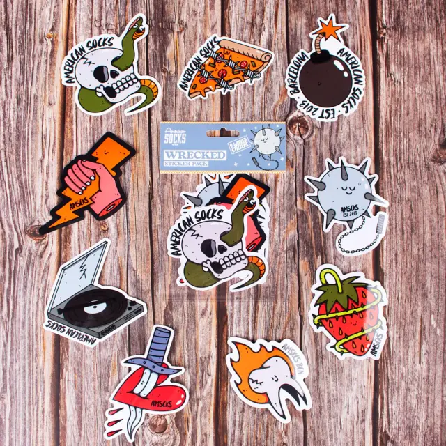 American Socks Wrecked Sticker Pack Αυτοκόλλητα Streetwear 3
