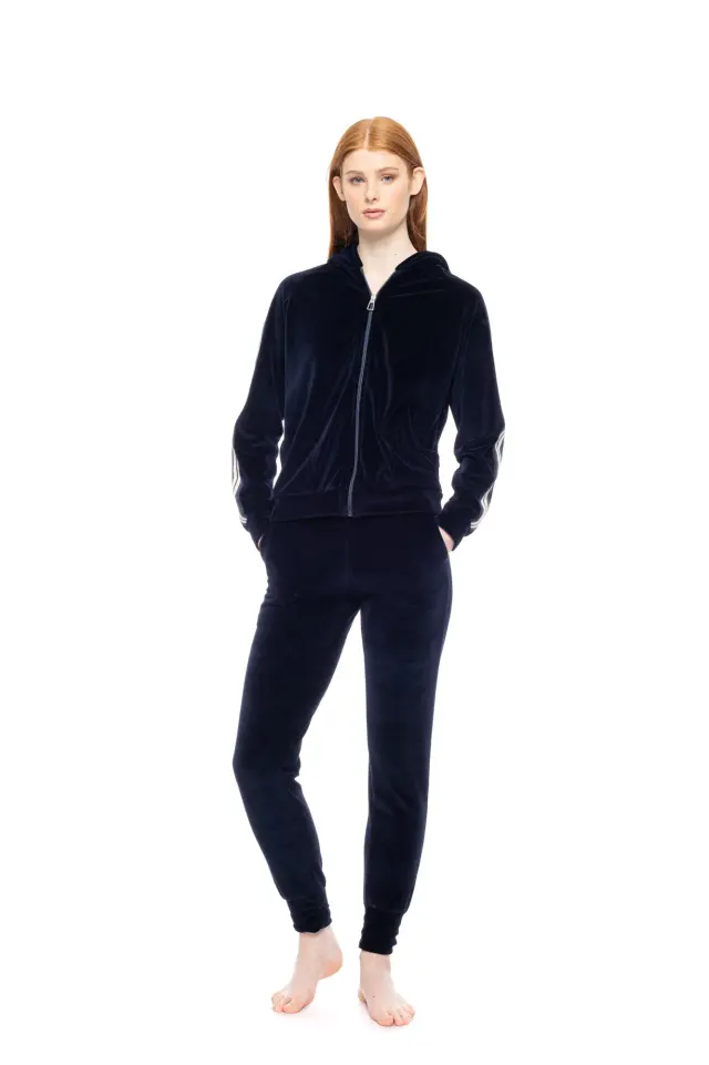 W1865 - Yacht Blue - TRUCKSUIT VELVET OFF WHITE STRIPE 2