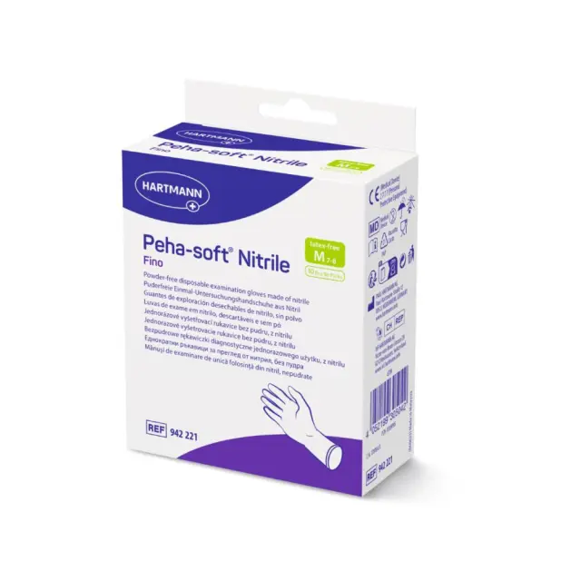 Hartmann | Peha-Soft Nitrile Fino Γάντια Νιτριλίου Χωρίς Πούδρα Medium | 10τμχ