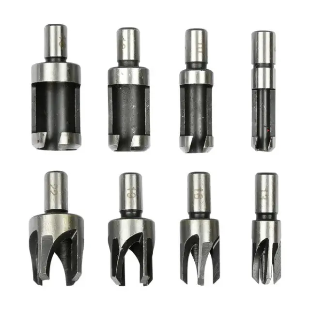 Drill set 8 pieces plug cutter