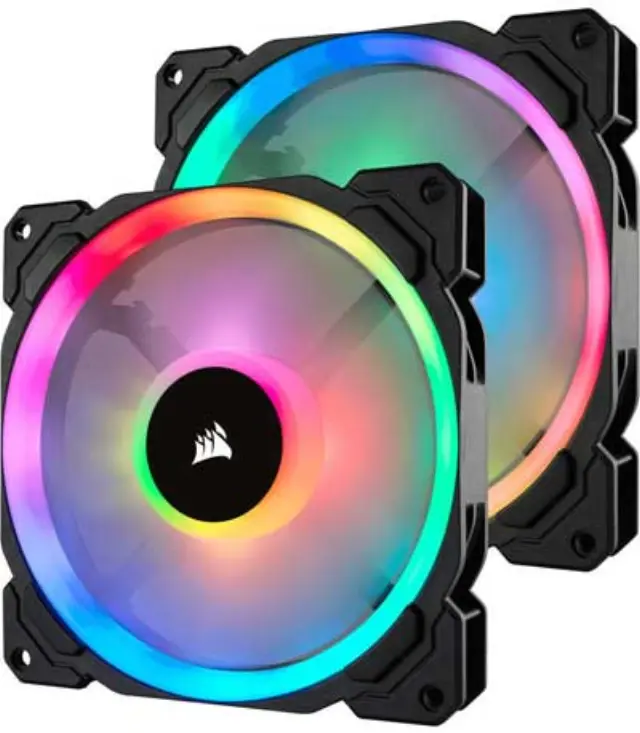 Corsair LL140 RGB 140mm Dual Light Loop RGB LED RGB LED - PWM Fan - Twin Pack (CO-9050074-WW)
