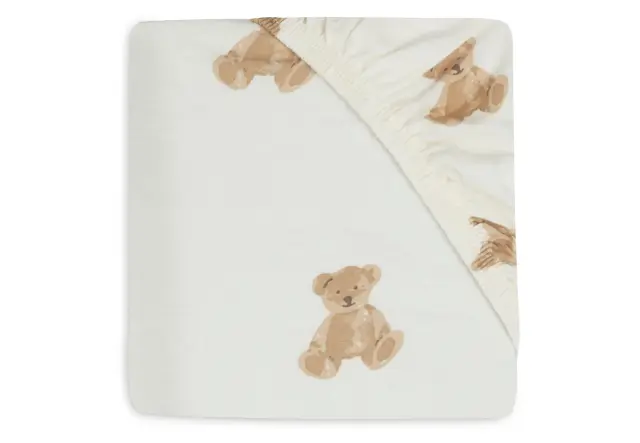 Jollein: Fitted Sheet - Jersey - Teddy Bear σεντόνι κούνιας με λάστιχο 70/75x140/150cm