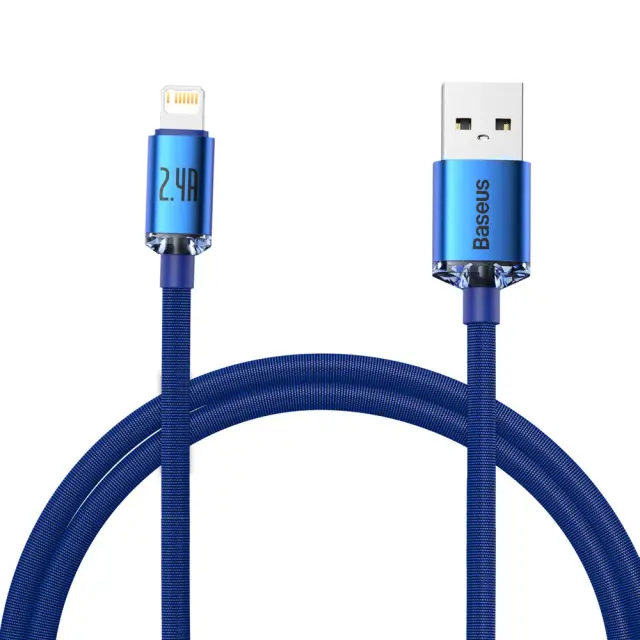 Baseus Crystal Shine Braided USB to Lightning Cable Μπλε 1.2m (CAJY000003) (BASCAJY000003) 2