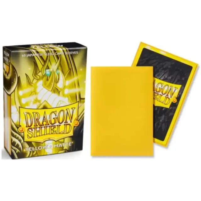 Dragon Shield Small Sleeves - Japanese Matte Yellow (60 Sleeves) 2